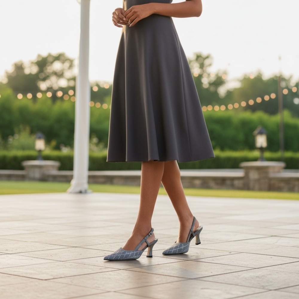 Stuart Weitzman Silver Slingback Heels